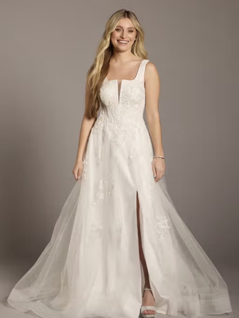 David’s Bridal The Edit DB Studio Lace Tulle Ball Gown Wedding Dress 4 NWT
